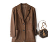 Genuine Leather Suede Jacket Oversized Suit Coat for Women