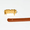 Women’s Skinny Genuine Leather Belt Gold Buckle