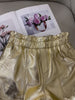 Gold High Waist Women Leather Shorts