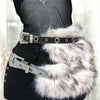 Faux fur diamond waist belt women y2k rhinestone punk style