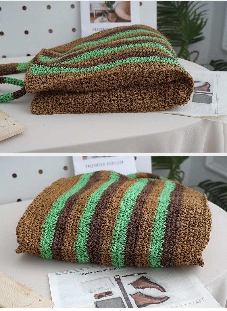Straw handbags for women woven shoulder bag