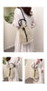 Straw Beach Bucket Bag for Women with Leather Strap