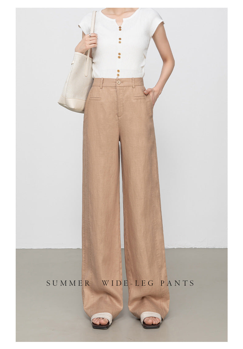 Casual Slacks with high waist summer drape