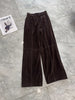 Women’s Suede Pants Wide-Leg Trousers