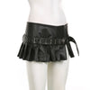 Imitation Leather Belted Mini Skirt