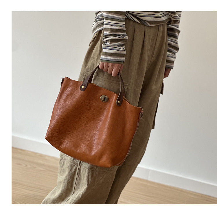 Real Leather Crossbody Office Purse with Strap