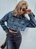 womens cropped denim jacket
