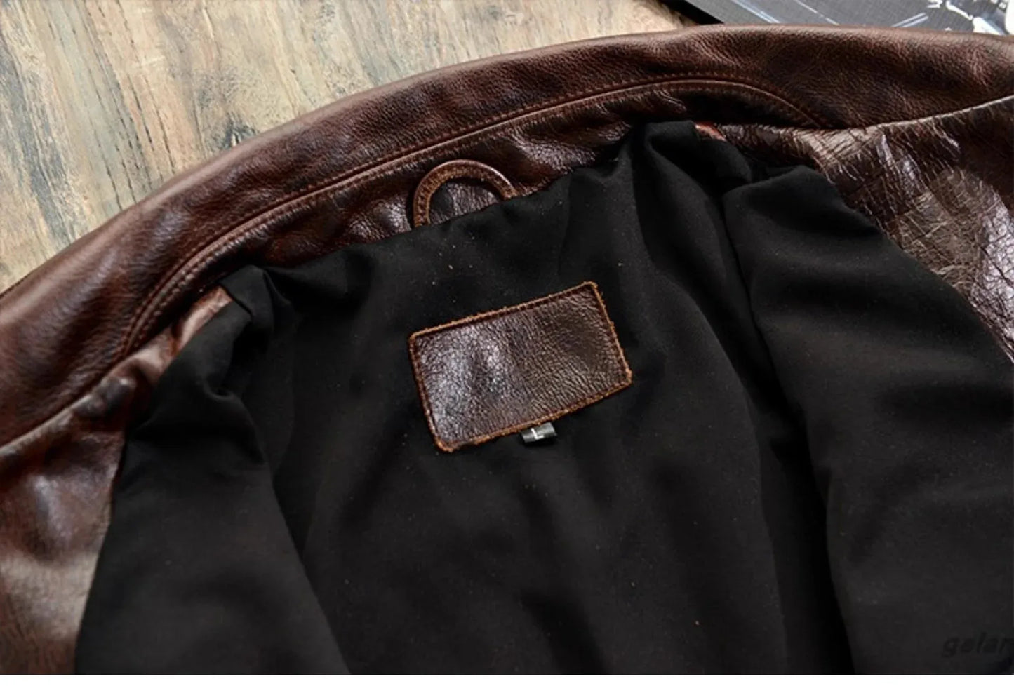 Men’s Retro Waxed Cowhide Leather Jacket
