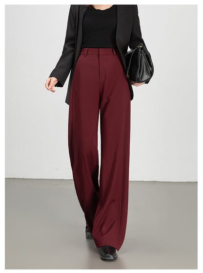 Women casual pants with high waist drape