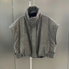 Reversible Mink Fur Down Vest Short Turtleneck
