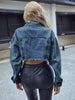 womens cropped denim jacket