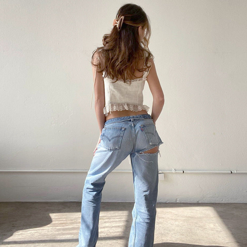 Lace up camisole tops with lace