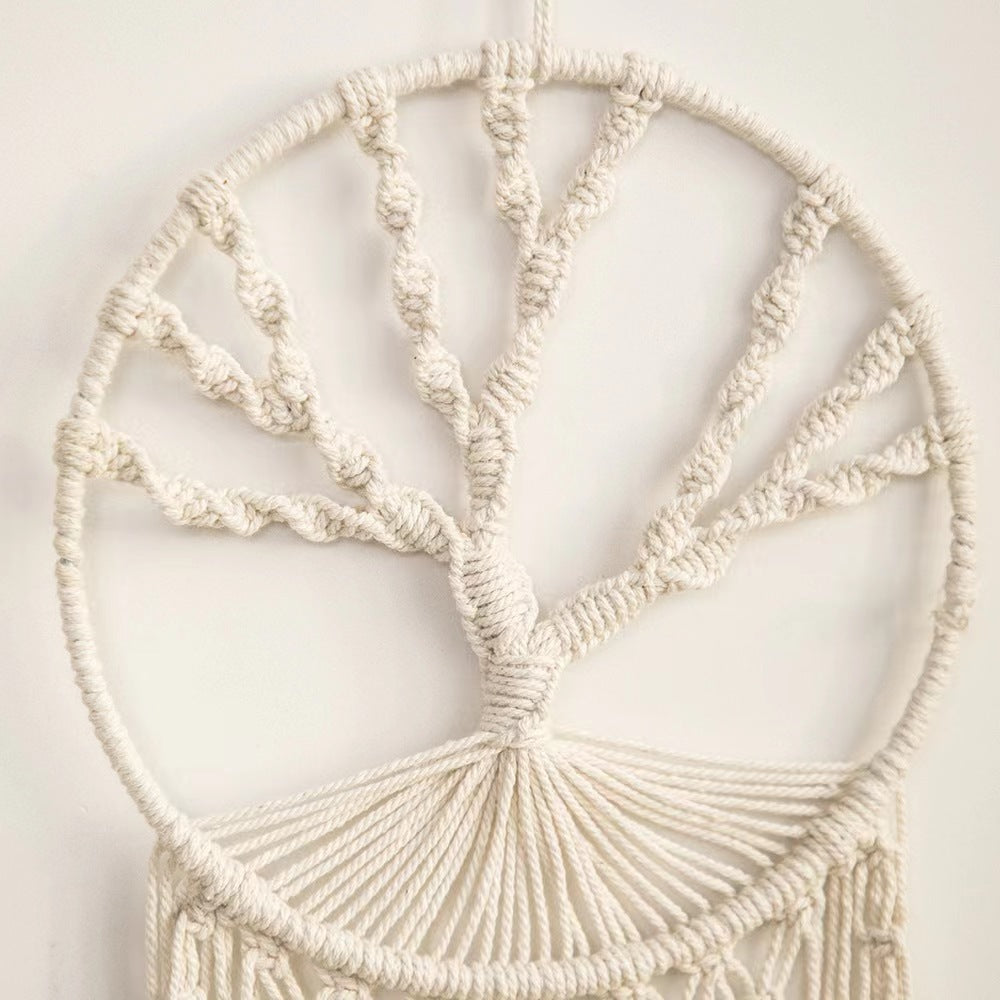 Tree of Life Dream Catcher Macrame Wall Hanging Cotton Boho Tapestry