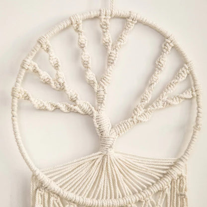 Tree of Life Dream Catcher Macrame Wall Hanging Cotton Boho Tapestry