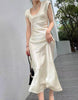 Bias Cut Satin Silk Long Dress Women Summer Maxi Triacetate