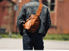Men’s Genuine Leather Waist Bag Crossbody Chest Belt Bags