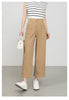High waisted cropped pants women with rolled cuffs