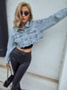 womens cropped denim jacket