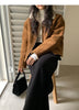 Women’s Suede Lambswool Fur Jacket Winter