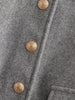 Women’s Wool Blend Cropped Jacket with Gold Metal Buttons