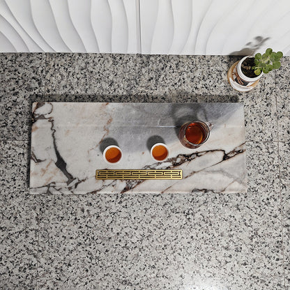 Elephant White Marble Tea Tray Luxury Stone Brewing Board