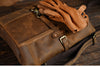 Men’s Crazy Horse Cowhide Leather Motorcycle Messenger Bag