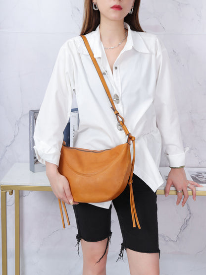 Women Soft Leather Dumpling Crossbody Bag