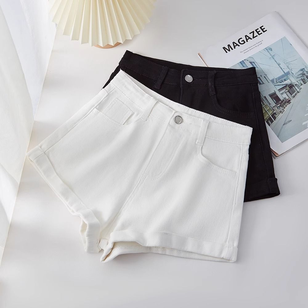 high waisted zipper fly shorts