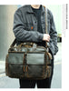 Genuine Leather Office Bag with Trolley Strap