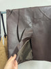 Women’s Leather Maxi Skirt with Embroidered Hollow Detailing