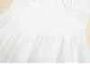 White linen a line midi sundress square neck summer