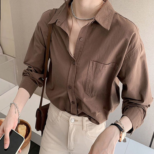 women's long sleeve button front shirts
