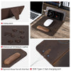 Large leather desk mat with wireless charging