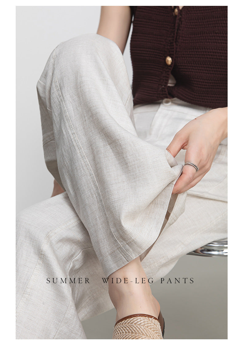 Wide leg linen pants with natural summer drape