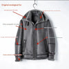 Men’s Real Shearling Fur Leather Winter Jacket with Hood