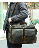 Genuine Leather Office Bag with Trolley Strap