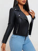 Women Faux Leather Biker Moto Jacket