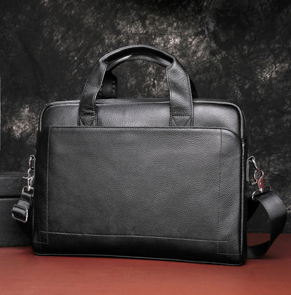 Men's Full Grain Leather Office Bag Briefcase for 13.5" Laptop