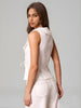 Women’s White Lace Trim Lace-Up Shirt Sleeveless Vest Top