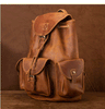 brown real leather backpack men