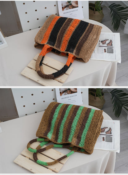 Straw handbags for women woven shoulder bag