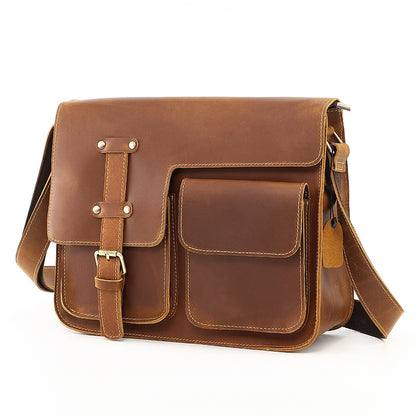 Real Leather Laptop Messenger Bag