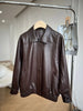 Oversized Black Leather Bomber Jacket Women
