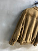 Women Suede Jacket Camel Brown Leather Bomber Sheepskin Lapel