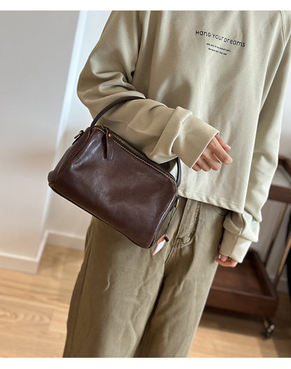 Genuine Leather Shoulder Bag for Women Top Handle