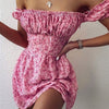 Pink Floral Neckline Dress For Summer Days
