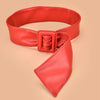 Women’s Wide Faux Leather Waist Belt with Square Buckle