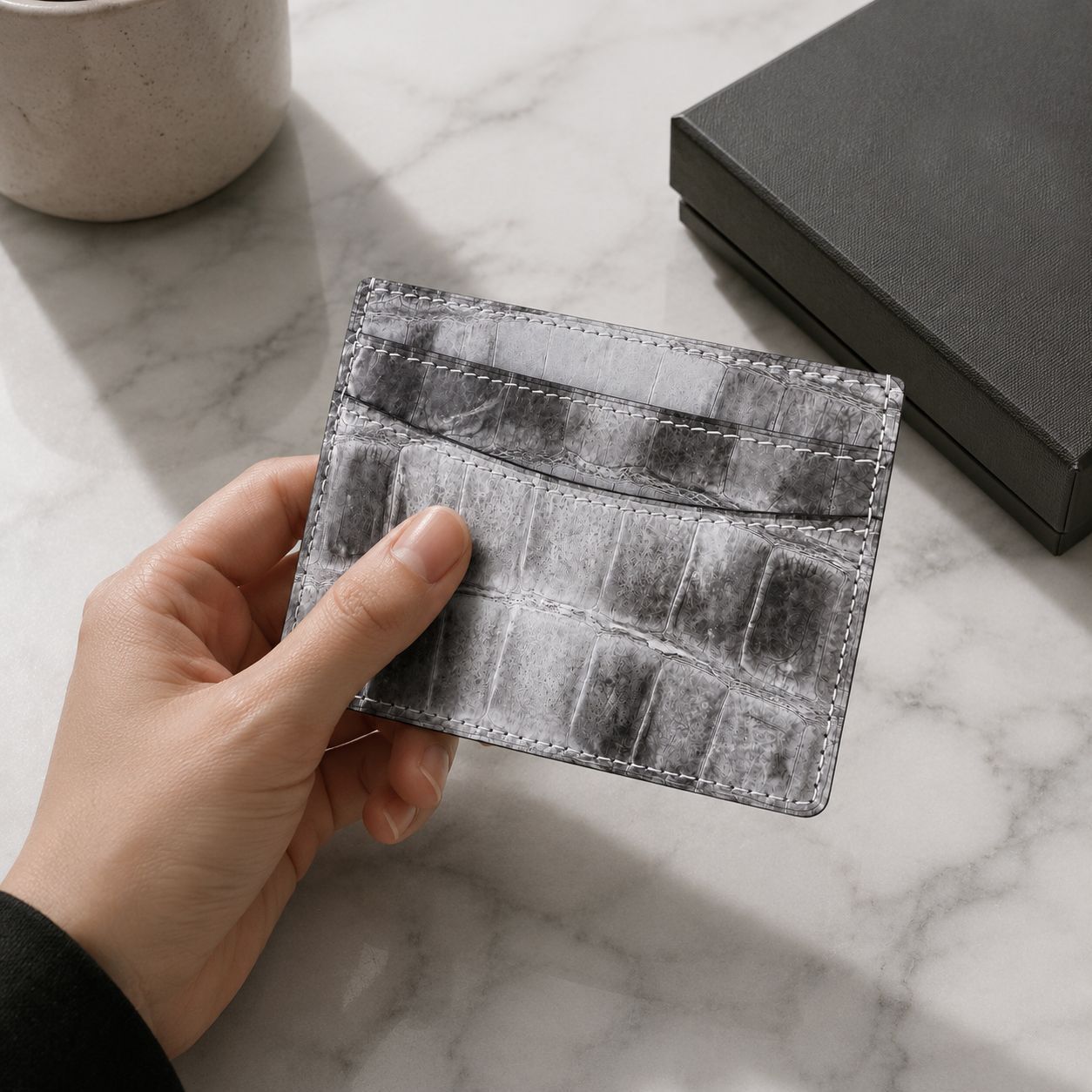 Genuine Crocodile Leather Card Holder for Men