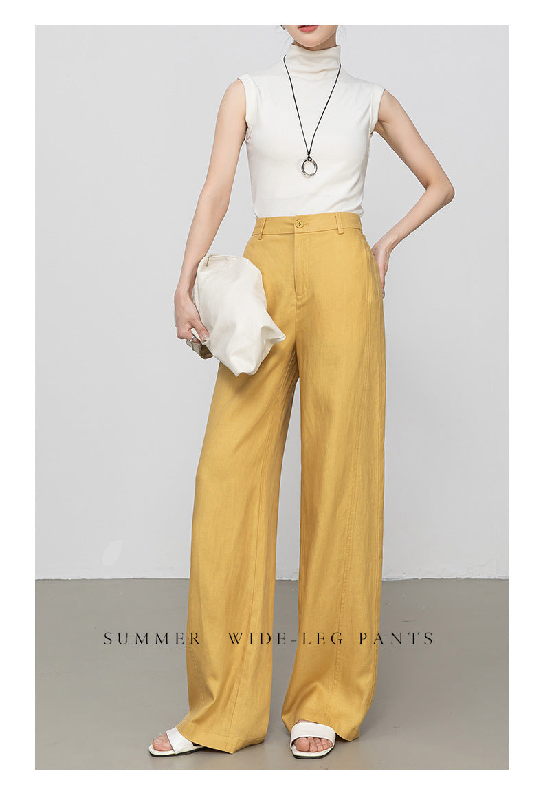 Wide leg linen pants with natural summer drape