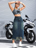 long denim maxi skirts for women